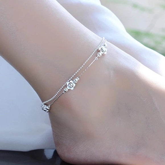 Jewelry - Flower Sterling Silver 925 Dainty Anklet